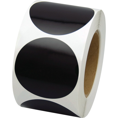 Coloured Marking Dots, Circle, 3" L x 3" W, Black, Vinyl Duraquip Inc