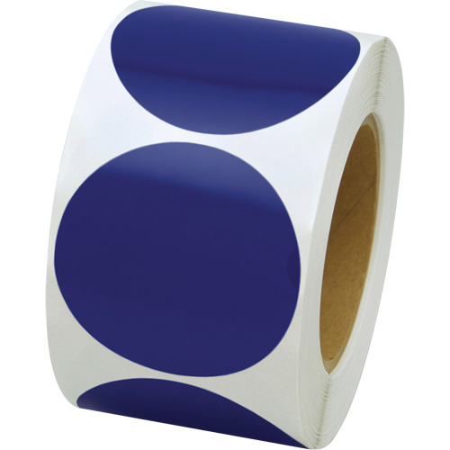 Pastilles de marquage color&eacute;es, Cercle, 3" lo x 3" la, Bleu, Vinyle Duraquip Inc