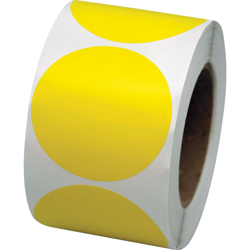 Coloured Marking Dots, Circle, 3" L x 3" W, Yellow, Vinyl Duraquip Inc