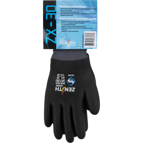 Gants enduits ZX-30° de premi&egrave;re qualit&eacute;, Grand, R&ecirc;vetement Mousse de PVC, Calibre 15, Enveloppe en Nylon Duraquip Inc