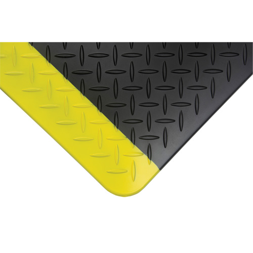 Tapis antifatigue, Losange, 1-2/3' x 3-1/4' x 3/4", Noir/Jaune, Polyur&eacute;thane Duraquip Inc