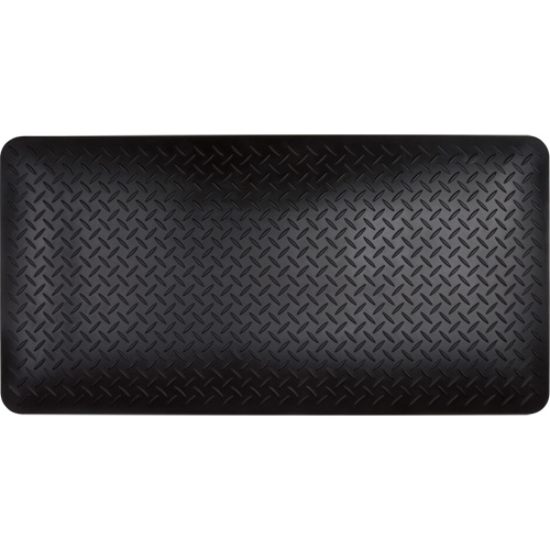 Anti-Fatigue Matting, Diamond, 1-2/3' x 3-1/4' x 3/4", Black, Polyurethane Duraquip Inc