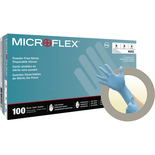 N20 Disposable Gloves, Small, Nitrile, 4.7-mil, Powder-Free, Blue Duraquip Inc