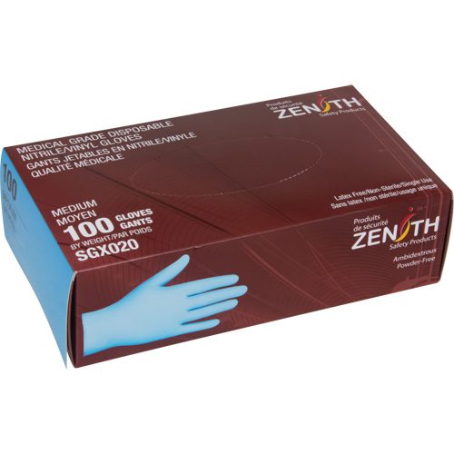 Tactile Medical-Grade Disposable Gloves, Small, Nitrile/Vinyl, 4.5-mil, Powder-Free, Blue, Class 2 Duraquip Inc