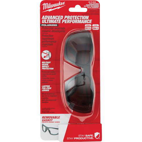 Lunettes de s&eacute;curit&eacute; performantes avec joint, Lentille Noir, Polaris&eacute;, R&eacute;pond ou surpasse la norme CSA Z94.3 Duraquip Inc
