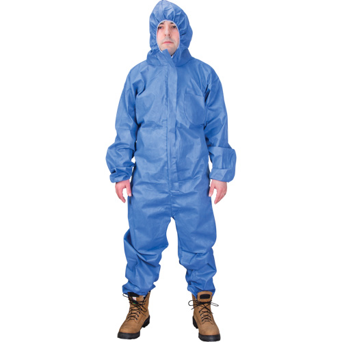 Hooded Coveralls, 4X-Large, Blue, SMS Duraquip Inc
