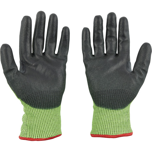 Gants &agrave; haute visibilit&eacute; enduits par trempage, Taille Petit, Calibre 15, Rev&ecirc;tement Polyur&eacute;thane, Enveloppe en Poly&eacute;thyl&egrave;ne, ASTM ANSI niveau A5 Duraquip Inc