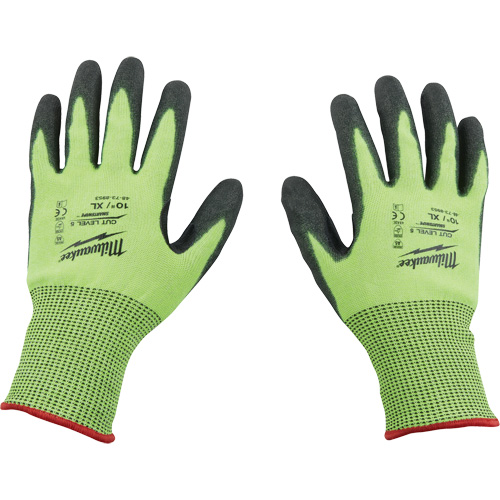 Gants &agrave; haute visibilit&eacute; enduits par trempage, Taille Petit, Calibre 15, Rev&ecirc;tement Polyur&eacute;thane, Enveloppe en Poly&eacute;thyl&egrave;ne, ASTM ANSI niveau A5 Duraquip Inc