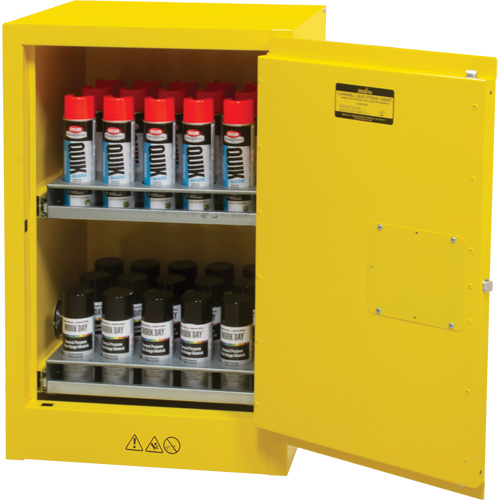 Flammable Aerosol Storage Cabinet, 12 gal., 1 Door, 23" W x 35" H x 18" D Duraquip Inc