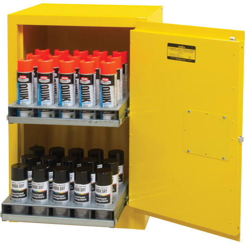 Flammable Aerosol Storage Cabinet, 12 gal., 1 Door, 23" W x 35" H x 18" D Duraquip Inc
