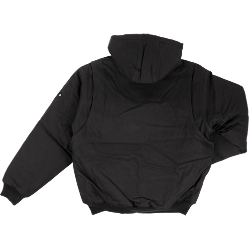 Hooded Duck Bomber Jacket, Men's, Small, Black Duraquip Inc