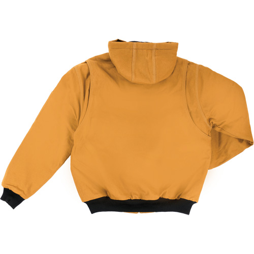 Blouson d'aviateur en toile lourde avec capuchon, Hommes, Moyen (grande taille), Brun Duraquip Inc