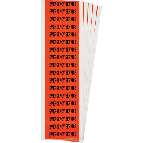 &eacute;tiquette de tension pour conduit  Emergency Service , 1/2" x 2-1/4", &eacute;toffe/Vinyle, Anglais Duraquip Inc