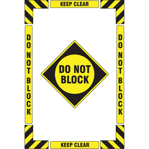 "Keep Clear Do Not Block" Floor Marking Kit, Adhesive, English with Pictogram Duraquip Inc