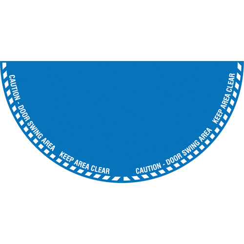 Signalisation au sol ?Caution? (attention) pour porte battante en demi-cercle, Adh&eacute;sif, Anglais avec pictogramme Duraquip Inc