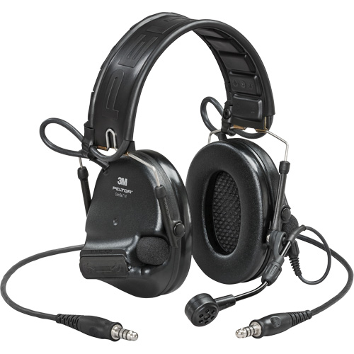 Casque VI NIB avec deux fils de sortie et rail arc Peltor ComTac, Style Bandeau, 23 dB Duraquip Inc