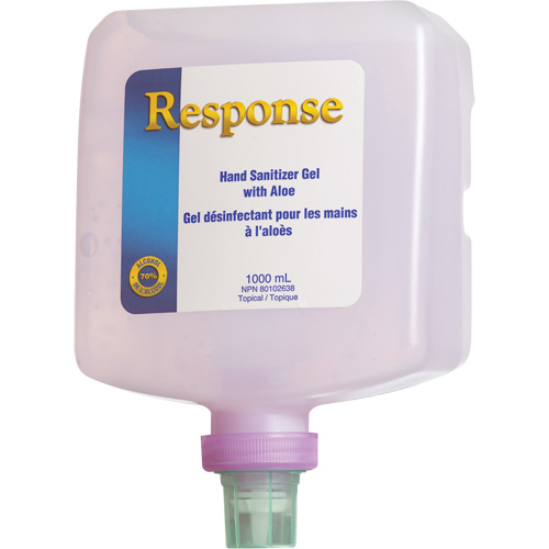 Response&reg; Hand Sanitizer Gel with Aloe, 1000 ml, Pump Bottle, 70% Alcohol Duraquip Inc