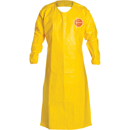 Tychem&reg; 2000 Extra-Long Long-Sleeved Apron, Polyethylene, 52" L x 28.5" W, Yellow Duraquip Inc