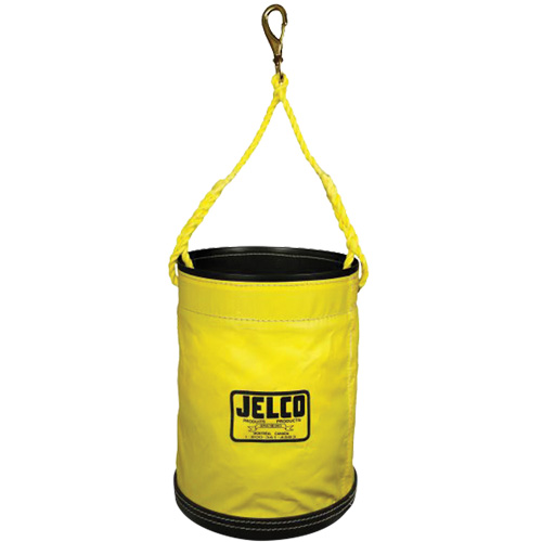 Seau escamotable avec rev&ecirc;tement en vinyle, 11" lo x 11" la x 16" h, Nylon, Noir/Jaune Duraquip Inc