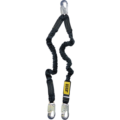 Arc Flash Lanyard, 4', Locking Snap Hook Center, Locking Snap Hook Leg Ends, Nylon Duraquip Inc