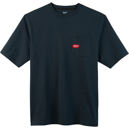 Heavy-Duty Pocket T-Shirt, Men's, Small, Blue Duraquip Inc