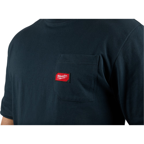 Heavy-Duty Pocket T-Shirt, Men's, Small, Blue Duraquip Inc