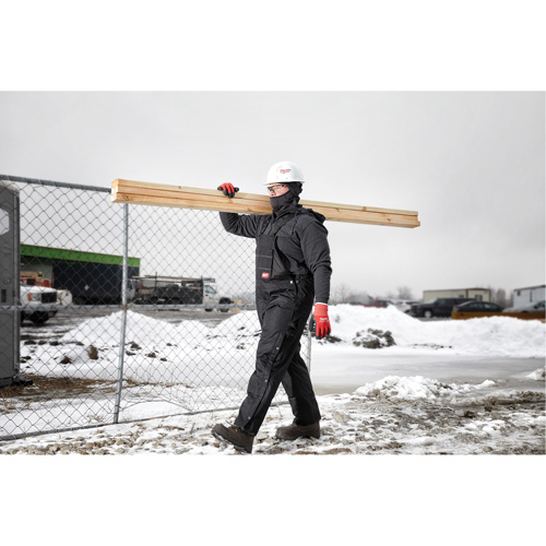 Salopette GridIron de longueur standard avec fermeture &agrave; glissi&egrave;re jusqu'&agrave; la cuisse, Hommes, Grand, Noir Duraquip Inc