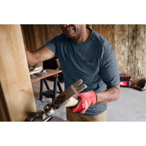 Hybrid Work Tee Shirt, Men's, Small, Blue Duraquip Inc