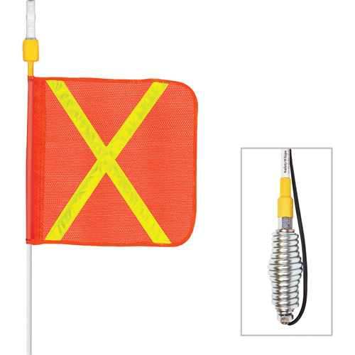 Safety Whip&reg; All-Weather Super-Duty Warning Whips with Constant LED Light, Spring Mount, 3' High, Orange with Reflective Duraquip Inc