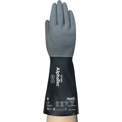 AlphaTec&reg; Chemical-Resistant Gloves, Size 7, 13" L, Neoprene/Nitrile, Nylon Inner Lining, 17-mil Duraquip Inc