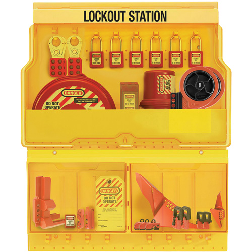 Station de cadenassage pour vannes et appareils &eacute;lectriques de luxe et de qualit&eacute; sup&eacute;rieure, Cadenas Thermoplastique, Capacit&eacute; de 32, Cadenas Compris Duraquip Inc