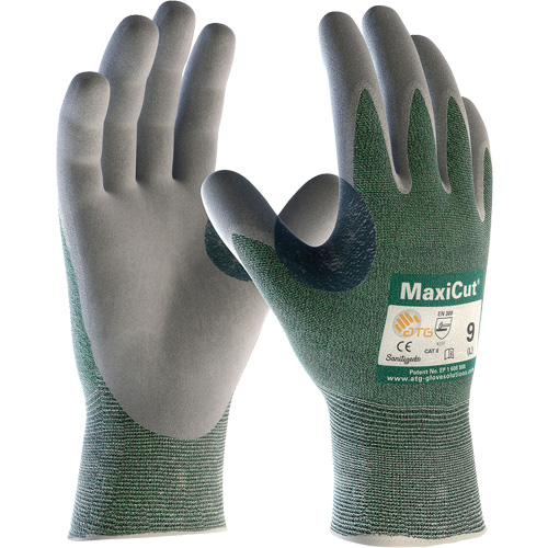ATG MaxiCut&reg; Engineered Yarn Cut Resistant Gloves, Size Large, 15 Gauge, Nitrile Coated, Engineered Yarn Shell, ASTM ANSI Level A2/EN 388 Level 3/EN 388 Level B Duraquip Inc