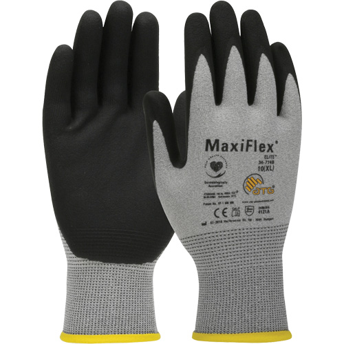 Gants compatibles avec les &eacute;crans tactiles ultral&eacute;gers ATG MaxiFlex Elite, Grand, R&ecirc;vetement Nitrile, Calibre 18, Enveloppe en Nylon Duraquip Inc