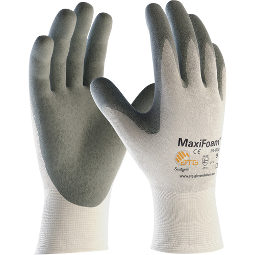 Gants en tricot sans couture de qualit&eacute; sup&eacute;rieure ATG MaxiFoam, Grand, R&ecirc;vetement Nitrile, Calibre 15, Enveloppe en Nylon Duraquip Inc