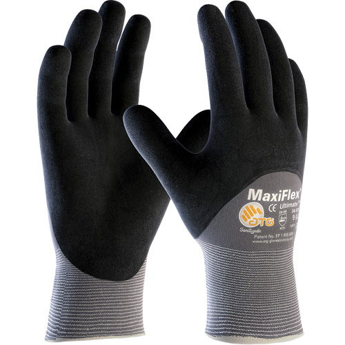 Gants compatibles avec les &eacute;crans tactiles ATG MaxiFlex Ultimate, Grand, R&ecirc;vetement Nitrile, Calibre 15, Enveloppe en Nylon/&eacute;lasthanne Duraquip Inc