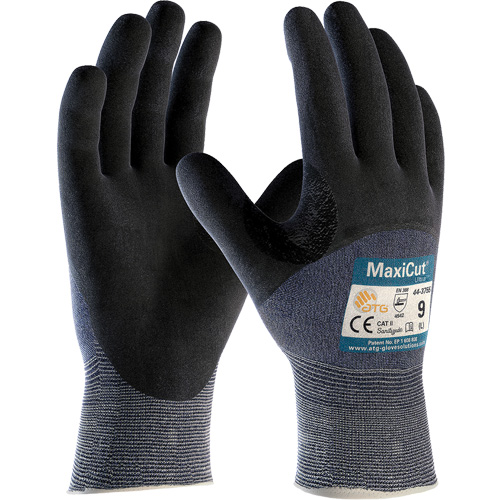 Gants r&eacute;sistants aux coupures en tricot sans couture ATG MaxiCut Ultra, Taille Grand, Calibre 15, Rev&ecirc;tement Nitrile, Enveloppe en Fil technique, ASTM ANSI niveau A3/EN 388 niveau 5/EN 388 niveau C Duraquip Inc