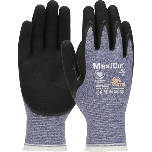 Gants r&eacute;sistants aux coupures dans un milieu de travail huileux ATG MaxiCut, Taille Grand, Calibre 15, Rev&ecirc;tement Nitrile, Enveloppe en Fil technique, ASTM ANSI niveau A3/EN 388 niveau 4/EN 388 niveau C Duraquip Inc