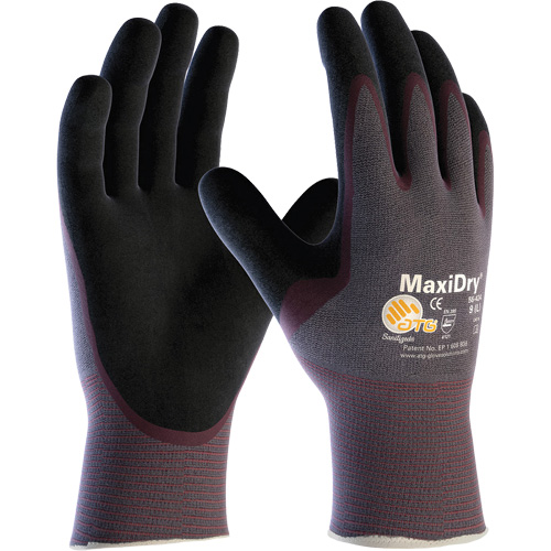 Gants sans couture ultra l&eacute;gers ATG MaxiDry, Grand, R&ecirc;vetement Nitrile, Calibre 15, Enveloppe en Nylon/&eacute;lasthanne Duraquip Inc