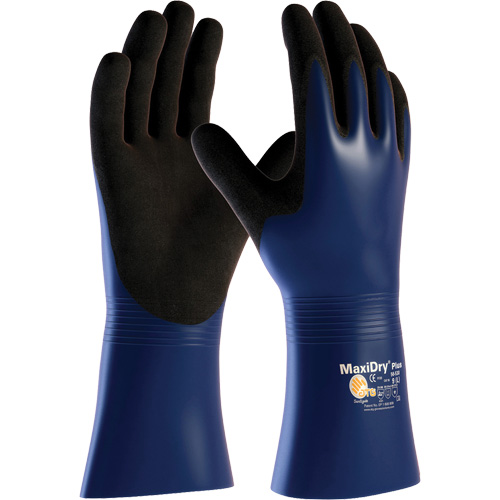 Gants r&eacute;sistant aux produits chimiques et aux coupures ATG MaxiDry Plus, Grand, R&ecirc;vetement Nitrile, Enveloppe en Nylon/&eacute;lasthanne Duraquip Inc