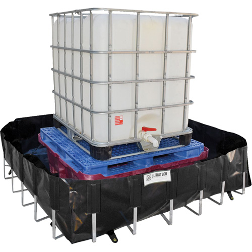 Ultra-IBC Berm&reg; Spill Berm, 400 US gal. Capacity, 6' W x 6' L x 18" H, L-Bracket Duraquip Inc