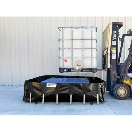 Ultra-IBC Berm&reg; Spill Berm, 400 US gal. Capacity, 6' W x 6' L x 18" H, L-Bracket Duraquip Inc