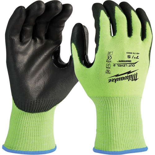 Gants haute visibilit&eacute; r&eacute;sistant aux coupures, Taille Petit, Calibre 15, Rev&ecirc;tement Nitrile/Polyur&eacute;thane, Enveloppe en Poly&eacute;thyl&egrave;ne, ANSI/ISEA 105 niveau 2 Duraquip Inc