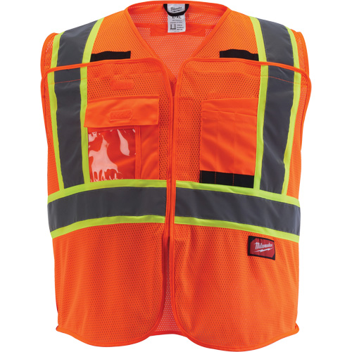 Veste de s&eacute;curit&eacute; pour signaleur, Orange haute visibilit&eacute;, Moyen/Petit Duraquip Inc