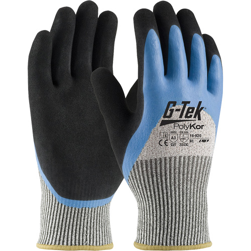 Gants isol&eacute;s r&eacute;sistants aux coupures G-Tek PolyKor, Taille Petit, Calibre 13, Rev&ecirc;tement Latex de caoutchouc, Enveloppe en Fil technique, ANSI/ISEA 105 niveau 3 Duraquip Inc