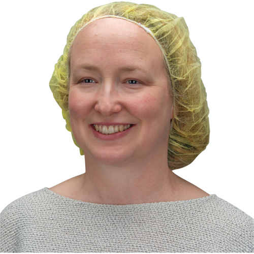 Bonnets bouffants, Polypropyl&egrave;ne, 21", Jaune Duraquip Inc