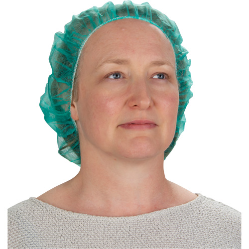 Bonnets bouffants, Polypropyl&egrave;ne, 21", Vert Duraquip Inc