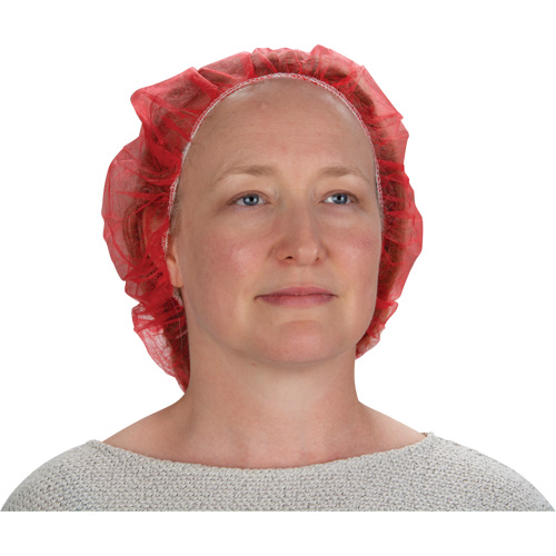 Bonnets bouffants, Polypropyl&egrave;ne, 21", Rouge Duraquip Inc
