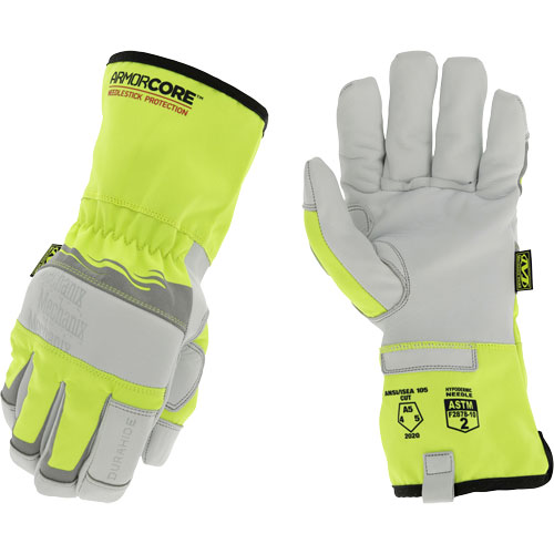 Hi-Viz Needlestick Protection Gloves, Size Small, Polyurethane Coated, DuraHide Shell, ASTM ANSI Level A5 Duraquip Inc