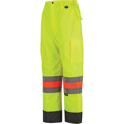 6041 Pantalon de contr&ocirc;le de la circulation pour l'hiver qu&eacute;b&eacute;cois, Polyester, T-petit, Jaune lime haute visibilit&eacute; Duraquip Inc