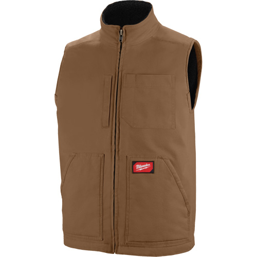 Heavy-Duty Sherpa-Lined Vest, Men's, Small, Brown Duraquip Inc